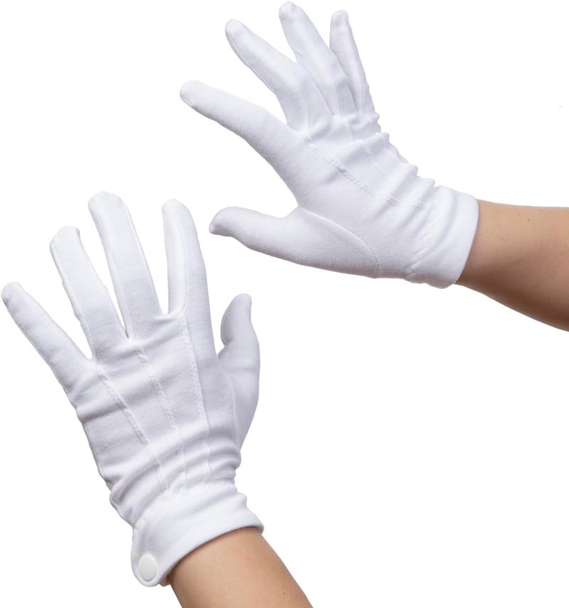 Vonokee White Uniform Gloves, Parade Costume Gloves, Formal Tuxedo Costume, Honor Guard Police Server Funeral Gloves - Image 3
